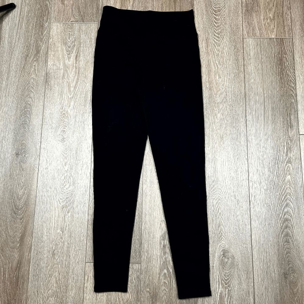 Assets By Spanx Solid Black Front Center Leg Seam… - image 1